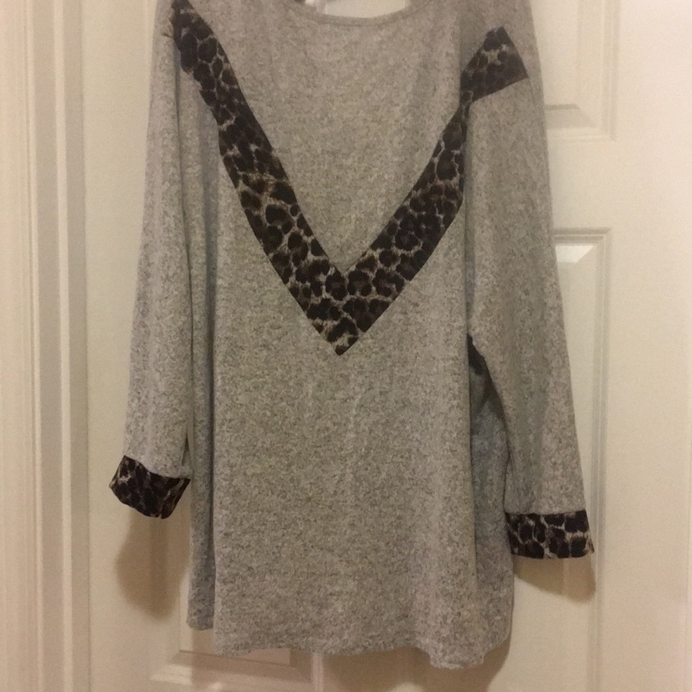 Grey Cheetah Open Back Top